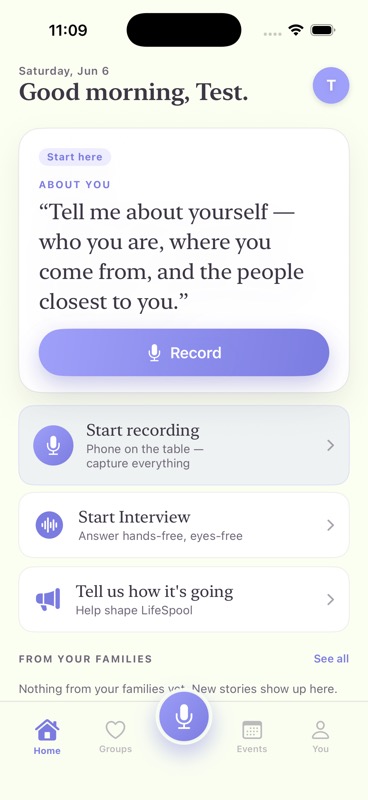 Lifespool — home screen